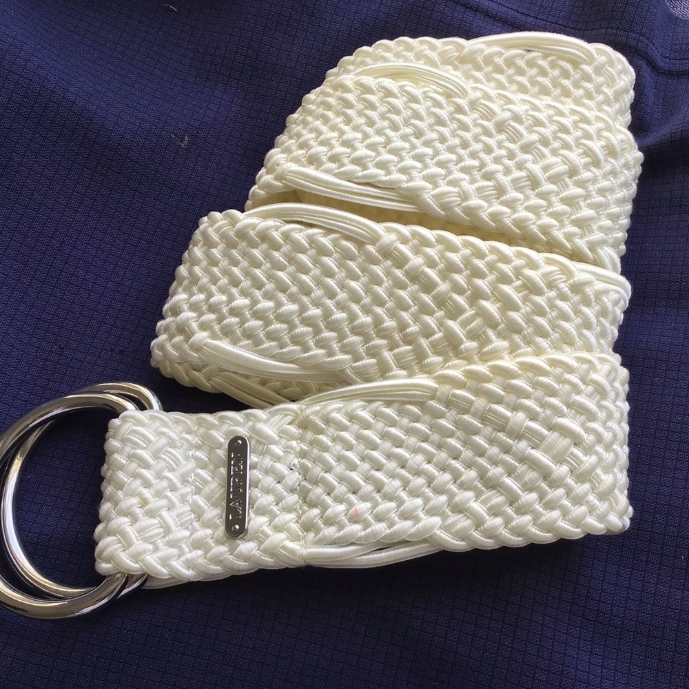 RALPH LAUREN WHITE BRAIDED BELT